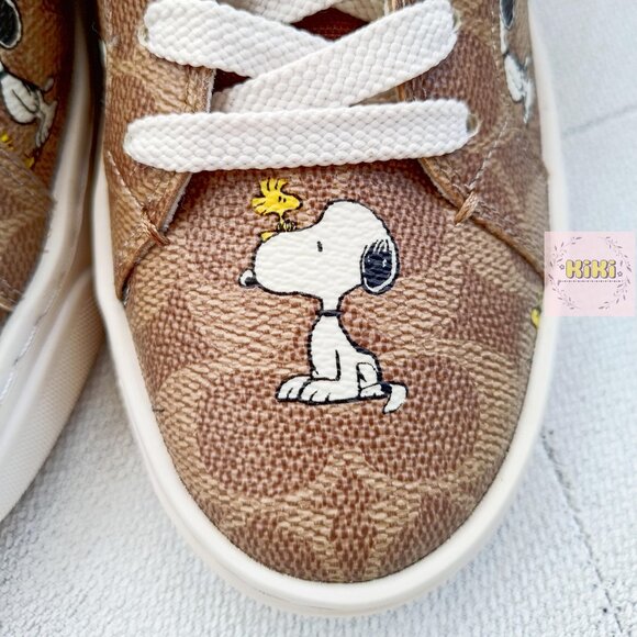 Coach X Peanuts High Line Sneaker In Signature Canvas With Snoopy Print CBZ77 - Picture 8 of 13